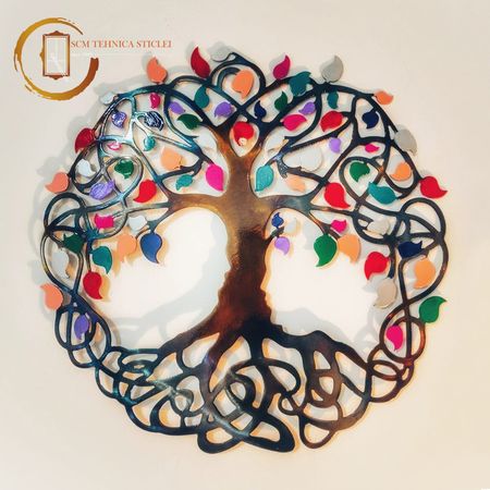 Plachetă decorativă perete Copacul vieții  multicolor - Bucurie